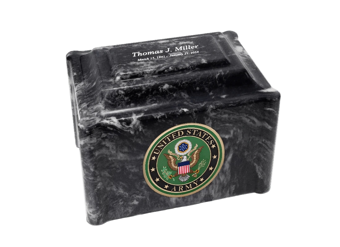 Military Marble Cremation Urn - US Army