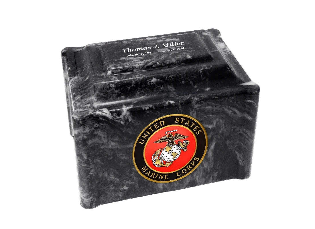 Military Marble Cremation Urn - Marines
