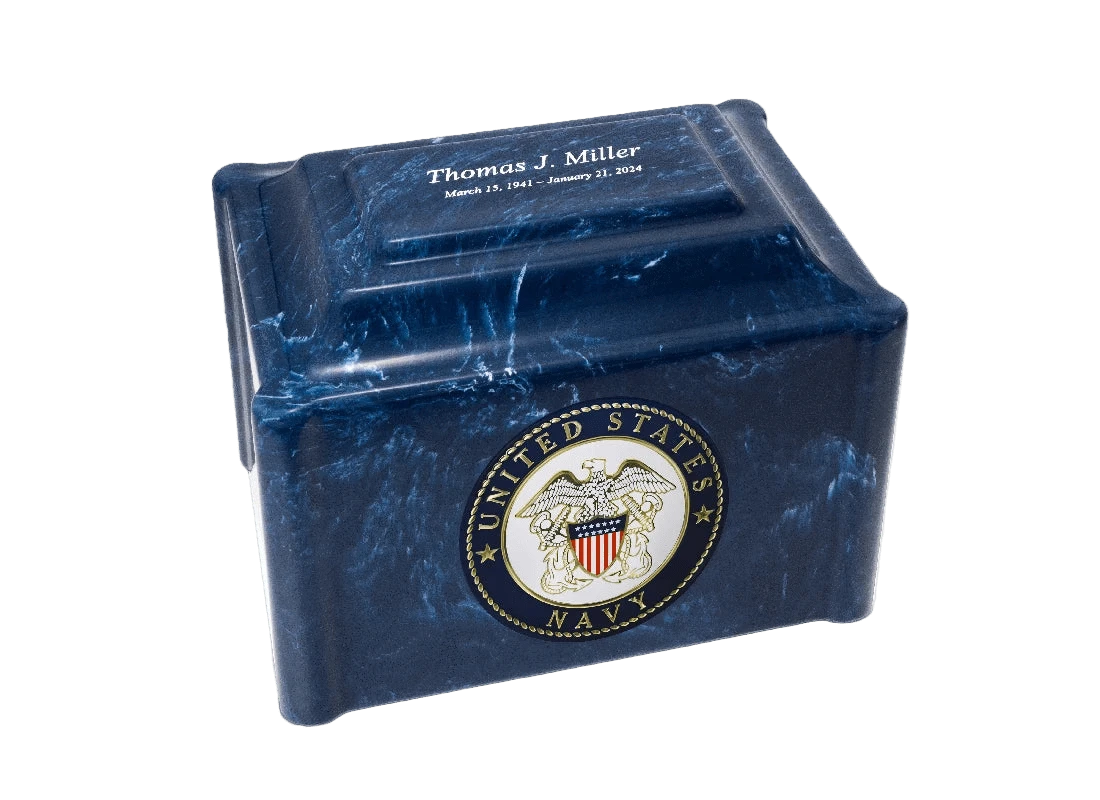 Military Marble Cremation Urn - US Navy